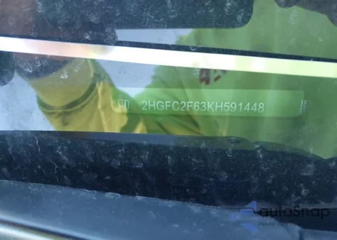 2019 Honda Civic Lx из США, поврежденный, VIN 2HGFC2F63KH591448